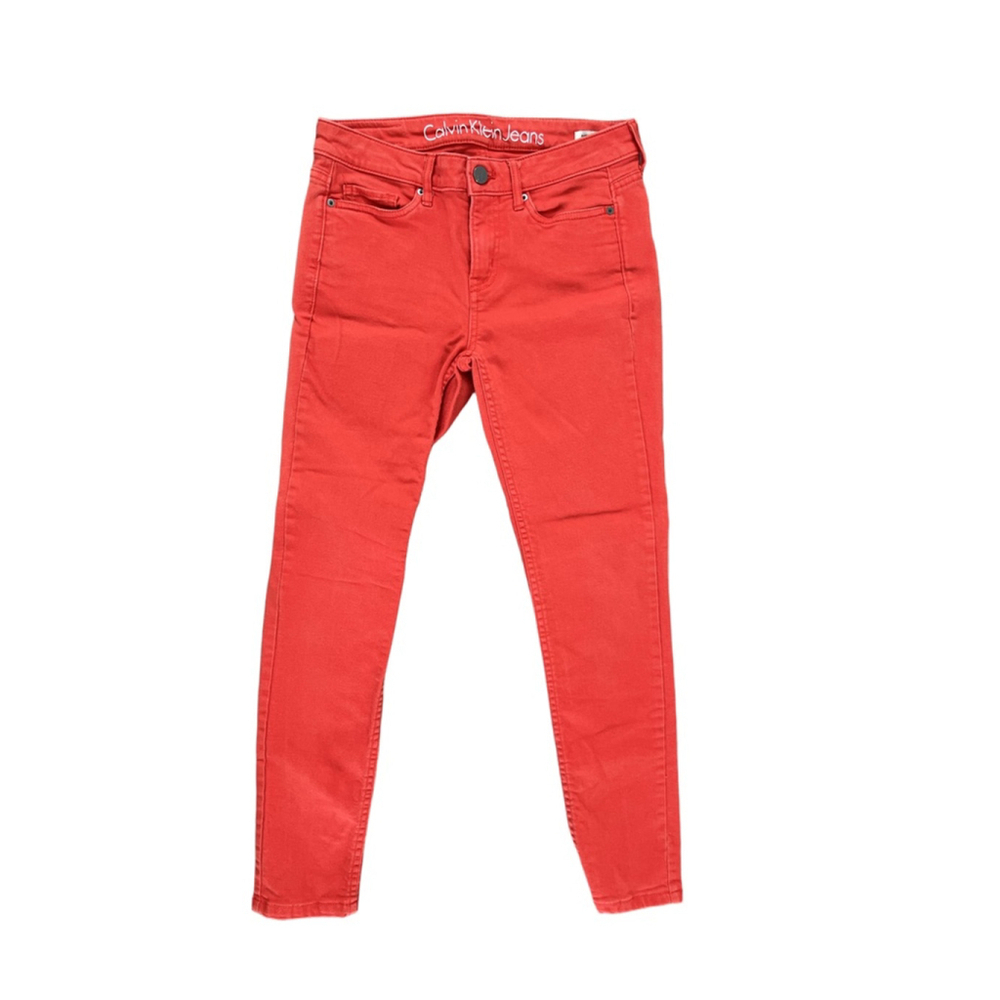 Calvin Klein Jeans Red Ankle Skinny Jeans Size 2